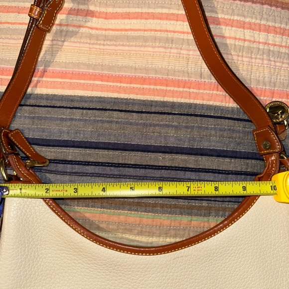 Dooney & Bourke Cream/Brown Hobo Shoulder Bag with pebbled leather - Picture 7 of 13